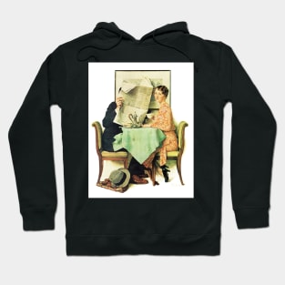 Norman Rockwell At The Breakfast Table 1930 Portrait Hoodie